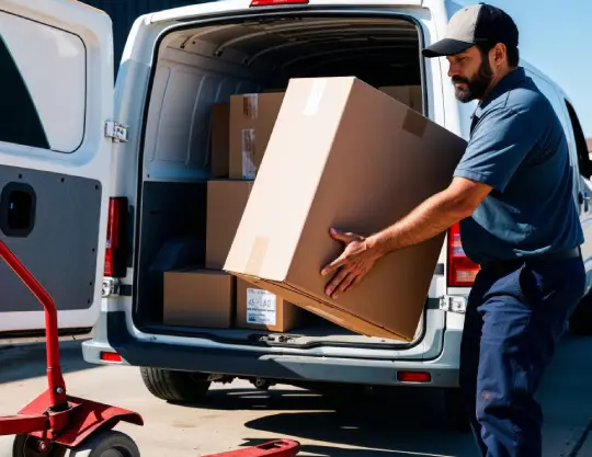delivery man carpet cleaning