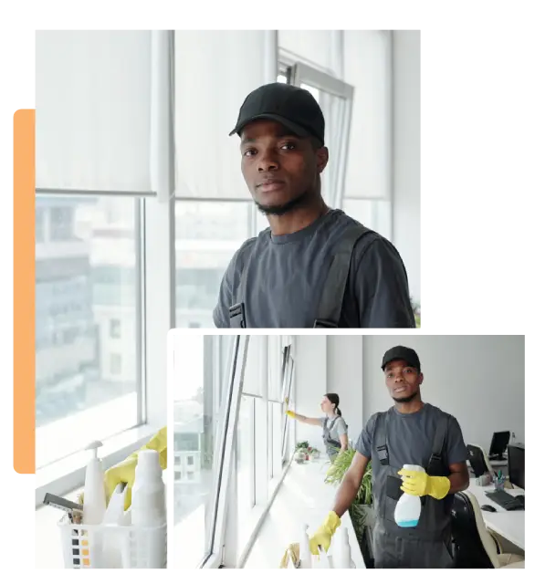 guy who is cleaning